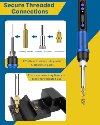 Vibit 451-piece threaded nut inserts set with 100W soldering iron kit for 3D printing