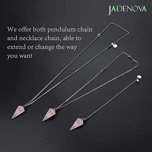 JADENOVA Powder crystal conical pendant necklace Natural Rose Quartz
