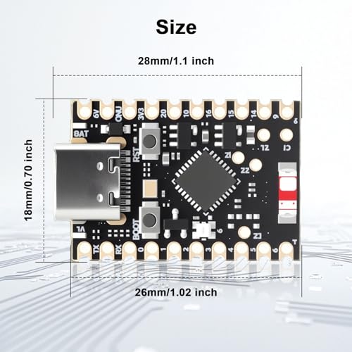 ESP32-C6 Mini Development Board ESP32 WiFi Bluetooth Board with 32-Bit Processor 160MHz Running Frequency USB Type-C ESP32 Development Board 2.4GHz Wi-Fi Compatible with Arduino (Pack of 3) 3 pieces