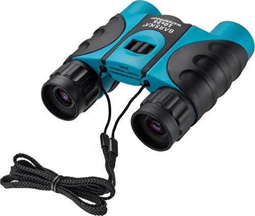 Barska 10x25 Waterproof Binoculars – Compact Blue Binoculars for Bird Watching, Hiking & Sightseeing – BK-7 Roof Prism, Fully Coated Optics, Fogproof, Rubber Armored