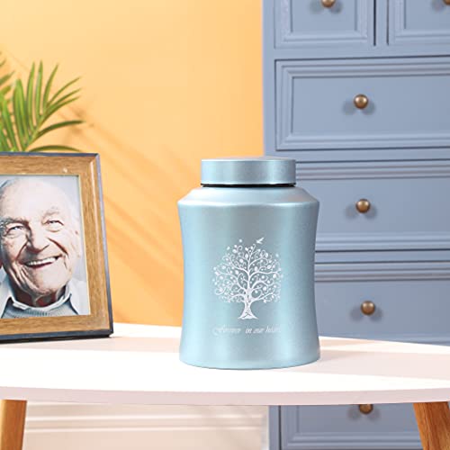 Adult Cremation Urn for Human Ashes - Medium Size for Dad or Mom - Funeral Urn (Blue) Blue