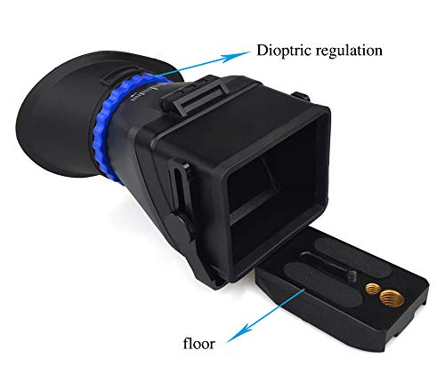 Professional LCD Camera Viewfinder, 3X Magnification, 3-3.2 Inch Screen Compatible, Sunshade Hood for SLR, Mirrorless Cameras