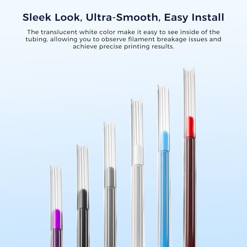 Sovol PTFE Tube 2.5mm ID 4mm OD,Star-Shaped Low-Resistance Tubing 5M, High-Temp Resistant, with 2 Couplers for Bambu lab X1/ X1C/ P1P/ P1S/ A1/ A1 Mini, Prusa MMU3, K1 Max/Ender 3 V3 3D Printer 5 Meter (Star-shaped)