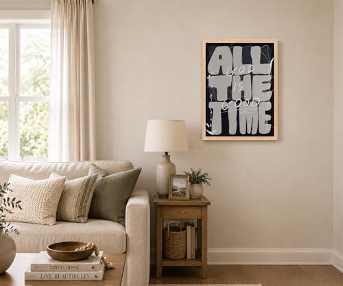 Christian Wall Art Framed, All Time God Is Good Inspirational Religious Typography 12"L x 16"W