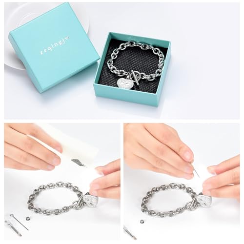 zeqingjw Infinity Heart Cremation Bracelet for Ashes - Stainless Steel Urn Bangles for Pet/Human Ashes - Memorial Keepsake Ash Jewelry Silver-Wing