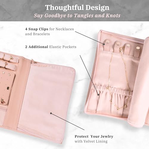 Personalized Initial Travel Jewelry Case - Monogram Custom Gifts For Women, Bridesmaid Gifts, Travel Jewelry Organizer, Customized Travel Jewelry Box, Birthday Gifts For Mom P Pretty Pink
