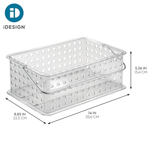 iDesign Large Stackable Shower Caddy Basket, Clear Pack of 1