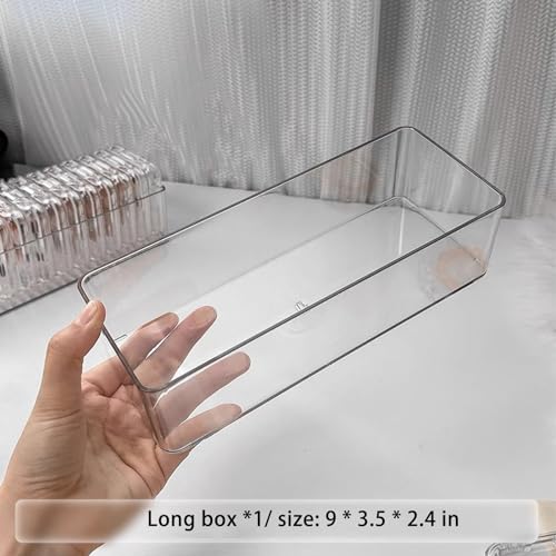 Acrylic jewelry box, crystal storage box, crystal bracelet transparent desktop storage box, portable jewelry box, a long box (9*3.5*2.4 inches) and 12 small boxes (3.4*3.4*0.6 inches).