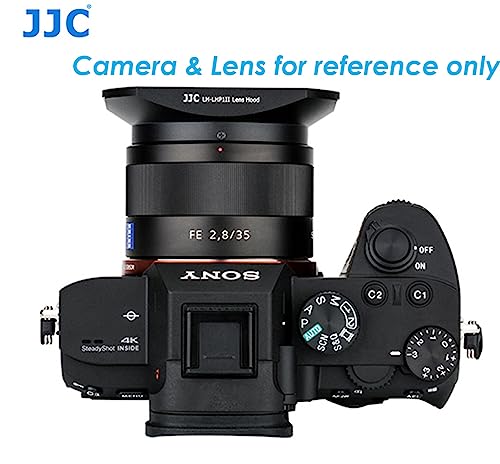 JJC Metal Dedicated Bayonet Lens Hood for Sony RX1 RX1R RX1R II Digital Camera, Sony RX1 RX1R RX1R II Metal Lens Hood, W Front Cap, Replacement of Sony LHP-1 Lens Hood LH-LHP1II