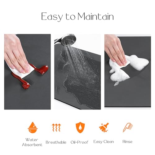 Under Sink Mats -(Cut-to-Fit) Absorbent Shelf Liner for Kitchen & Bathroom Cabinets, Quick-Dry Non-Slip Cabinet Protector, Waterproof Under Sink Pad for Leak Protection (Grey, 35''x 24'') Grey 35"L x 24"W x 0.2"Th