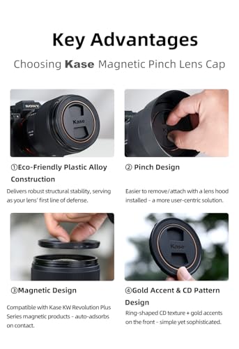 Kase Magnetic Pinch Lens Cap Plus Universal fits Wolverine, Revolution & Revolution Plus (112mm) 112mm