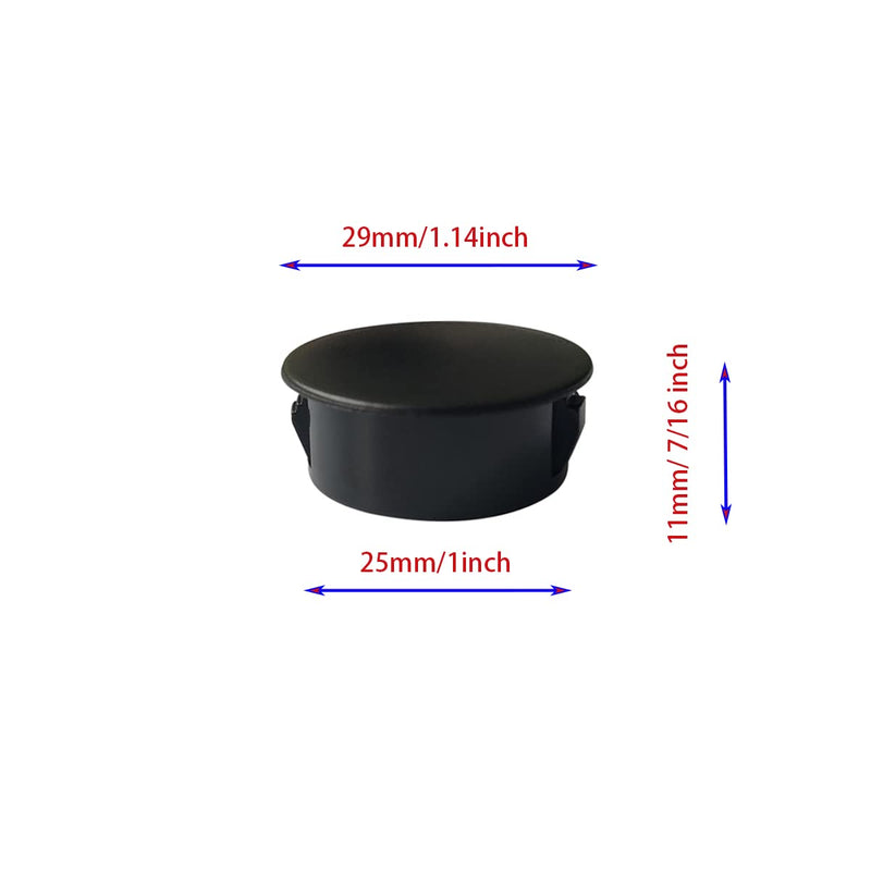 [Australia - AusPower] - 12 Pcs Black Hole Plugs 25mm/1" Black Plastic Hole Plugs Black Plastic Plugs for Holes Plastic Plugs for Holes Cabinet Hole Plugs Screw Hole Plugs Plastic Plugs for Holes (Black? 25mm(1") 