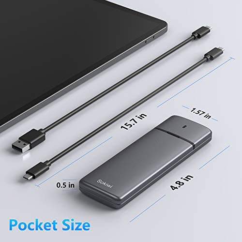 [Australia - AusPower] - M.2 NVMe SATA SSD Enclosure Adapter Tool-Free, USB 3.2 Gen2 10Gbps External NVMe to USB PCI-E 6Gbps SATA M-Key / B+M Key, NVMe Reader Support UASP Trim for SSDs 2230/2242/2260/2280 SKUD0501-US 