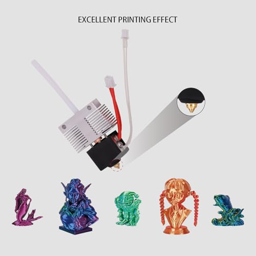Hotend Kit for Elegoo Neptune 4, Neptune 4 Pro, 3D Printer Print Head Extruder Hot End Kit Heating Block Kit with 5PCS Extra 0.4mm Brass Nozzle Kit and 1 PCS Silicone Cover