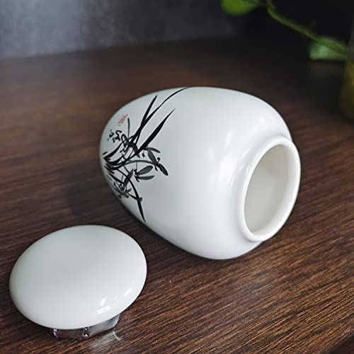 Mini Hummingbird Urns for Adult Ashes Dog Cat Ash Holders，Small Keepsake Cremation Urns for Pets,Miniature Pets Memorial Ceramic Funeral Urn, Honor Your Loved One with Handcrafted White Urn (Orchid Orchid Pattern
