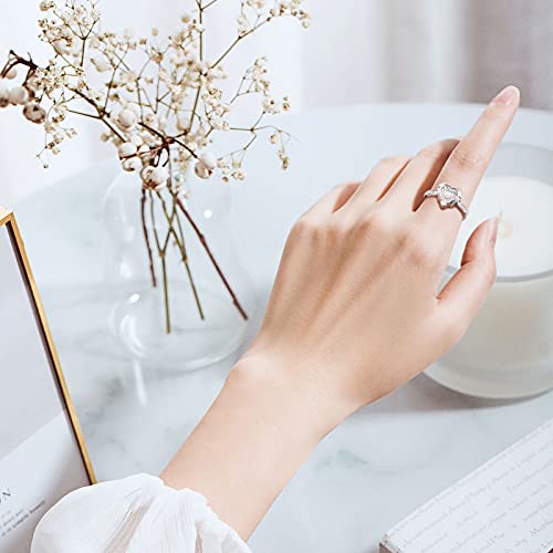 925 Sterling Silver Lab Opal Heart Urn Ring for Ashes Angel Wings Cremation Jewelry Memorial Keepsake Rings for Women Girls Easter Gifts 7