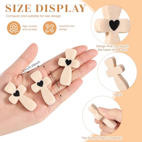 Bucherry 10 Pcs 2 Inch Fidget Cross Heart Pocket Handheld, Classic Color