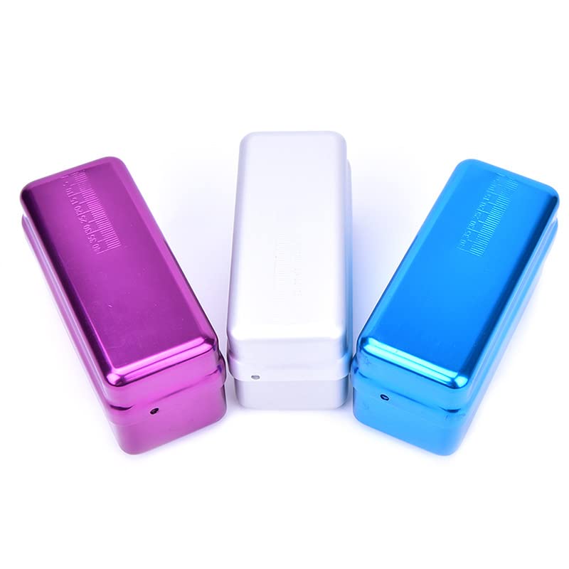 [Australia - AusPower] - 72 Holes Endo Files Aluminum Box Disinfection Sterilizing Storage Case Bur Holder Stand Organizer Box (Blue) Blue 