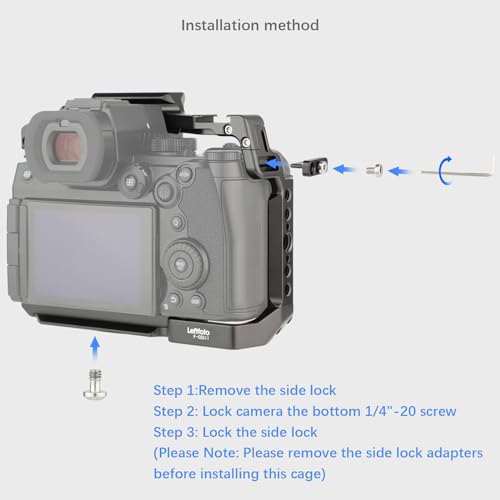 Leftfoto S5ii Camera Cage for Panasonic LUMIX S5 II / S5 IIX - Camera Protection Frame Rig with Arca Base,NATO Rail,ARRI Threads Compatibility with DJI RS2 Stabilizer- for Vlog Video Shooting