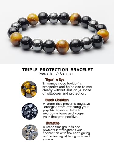 Triple Protection Bracelet Elastic 10mm Bead Bracelet For Women Medium Size Triple Protection Bracelet