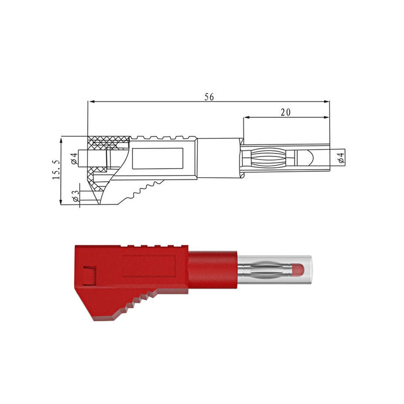 [Australia - AusPower] - 5pcs 4mm Retractable Banana Plug Stackable Test Leads Cable 100cm/3.3ft, Safety Test Line for Multi-Meter Jumper Wire J.70022 B 