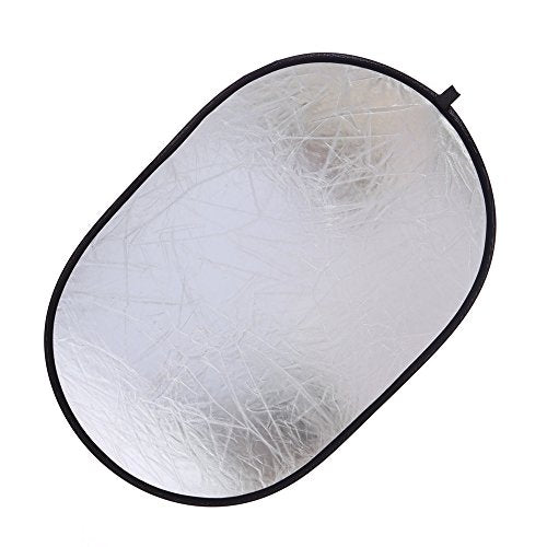 Collapsible 5-in-1 Oval Reflector Diffusers for Photography 23"x35"/60x90cm Multi-Disc Reflectors with Carrying Case for Photo Studio Shooting- Translucent, Gold, Silver, Black and White 60x90cm