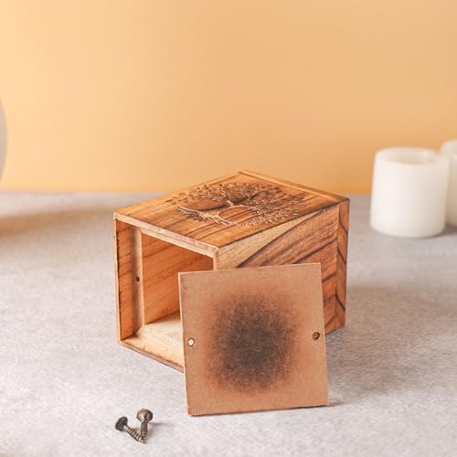 Hashcart Traditional Wooden Urn for Human or Pet Ashes, 12 Lbs