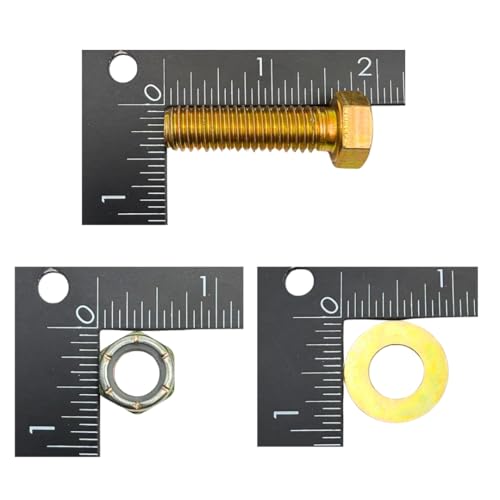 7/16"-14 x 1-1/2" Grade 8 Bolts (10-Pack) – Heavy-Duty Hex Bolts Includes Flat Washers & Nylon Lock Nuts – High-Strength SAE J429 Anti-Vibration 1.5" Coarse Thread Bolts 10 Bolts, Washers, Nuts
