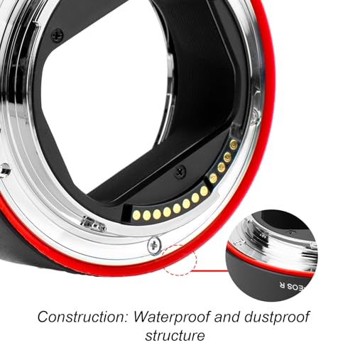 Meike Metal Lens Adapter EF-EOSR Auto-Focus Mount Converter for Canon EF/EF-S Lens to EOS-R EOS-RP R5 R6 R7 R10 C70 and RED Komodo Cameras MK-EFTR-A