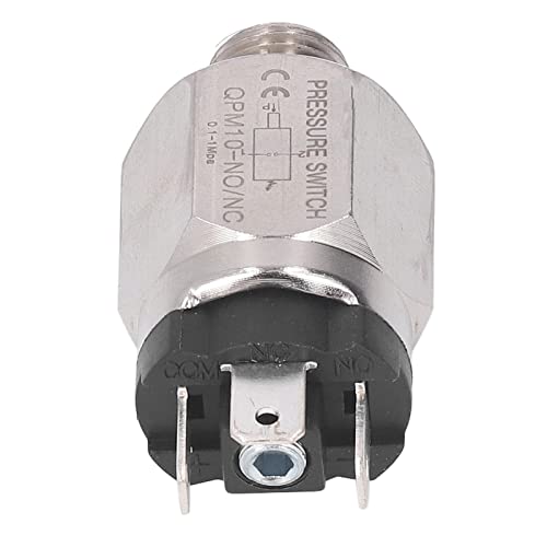 QPM10-NO/NC Pressure Switch, 1/4" Normally Open Push Switch, Membrane Pressure Switch, 0.1-1MPa, Stainless Steel