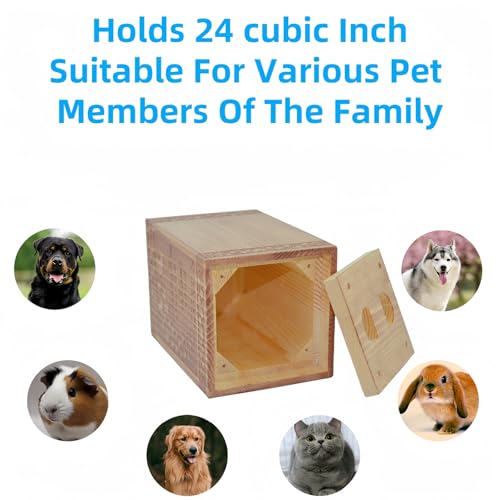 Handmade Wooden Cremation Urn for Ashes with Butterfly Engraving 24 Cubic Inch Pet Human Urns Funeral Memorial Keepsake Casket Box for Adults, Children, Pets (Cats, Dogs) Small