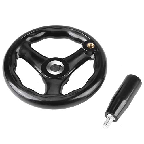 Black Round 3 Spoke Hand Wheel Electric Wood Bakelite Three Hand Wheel Machine Hand Wheel 12 * 125mm for Lathe Milling Machine