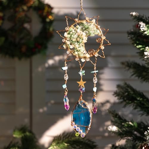 Boho Crystal Sun Catcher Indoor Window Prism Suncatcher Crystals Green