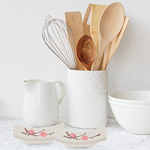 Alipis Japanese Style Chopsticks Rest Set 12 pack Spoon and Chopstick Rest for Dining Table Ceramic Chopstick Holder Stand Utensil Organizer for Family Meals Smooth Easy-Clean Design