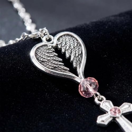 Steering Wheel Charm Accessory,Christian Cross for Car Mirror Hanging,Guardian Angel for Car,Guardian Angel Rearview Mirror Charm Ornament,Christian Protection for Bag