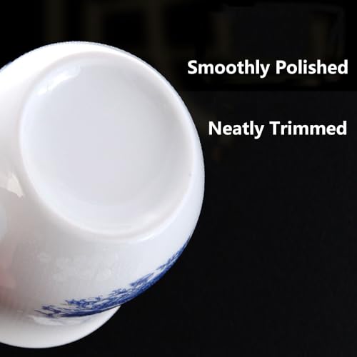 GOLDY&WENDY Elegant Chinese Style Ceramic Tea Cup Porcelain Tea Mug with Infuser Lid and Saucer Sets D-Flower 12.2 Ounces