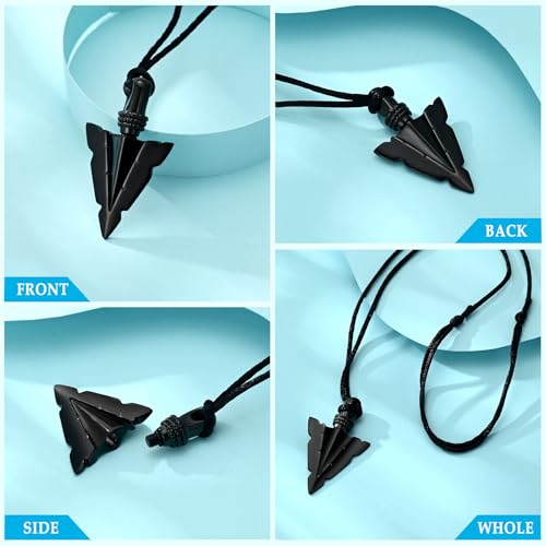 Hearbeingt Arrowhead Urn Necklace for Ashes Cremation Jewelry for Men Black