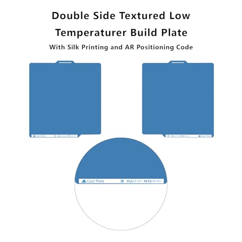 257X257mm Cool Build Plate for Bambu Lab P1S/P1P/X1C/X1E/A1, Low Temperature Double Sided Textured PEI Upgrade Build Plate Platform for A1/P1/X1 3D Printers, No Heating & Strong Adhesion 257X257mm for X1/P1/A1