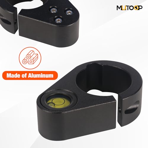 MUTOOP GPS pole bubble levels, 2-piece set with green fluorescent vial and locking screw for 32mm poles
