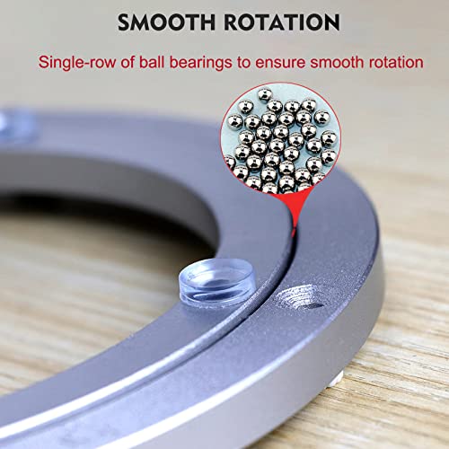 Aluminium Alloy Turntable Bearing, Heavy Duty Swivel Turntable Lazy Susan Rotating Bearing Turntable Round Dining Table Smooth Swivel Plate Hardware, 16" 400mm - 16inch