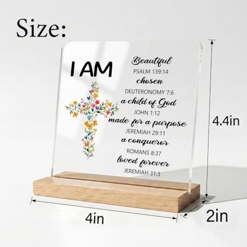 Baptism Confirmation Gifts for Women,Inspirational Religious Christening Acrylic Decor Sign,Happy First Communion Christian Decor Baptism