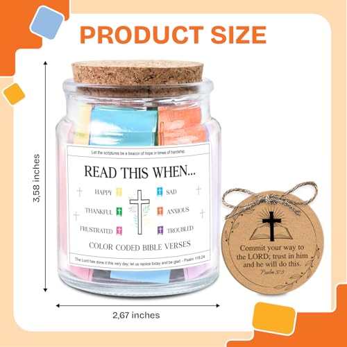 NewEleven Christian Gift For Her, Friends - Confirmation Gifts for Boys, Girls - Inspirational, Birthday Gift From Bestie, Family, Coworker - Bible Verse Jar ‎Bible Jar For Women