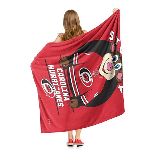 Northwest NHL Unisex-Adult Silk Touch Throw Blanket Carolina Hurricanes 50" x 60" Mascot Love