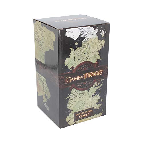 Nemesis Now House Stark Game of Thrones Goblet 12cm Black, Resin w/Stainless Steel Insert, 1 Count (Pack of 1)