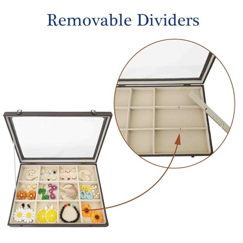 12 Grids Jewelry Organizer Box Womens Leather Bracelets Storage Box 12 Grids