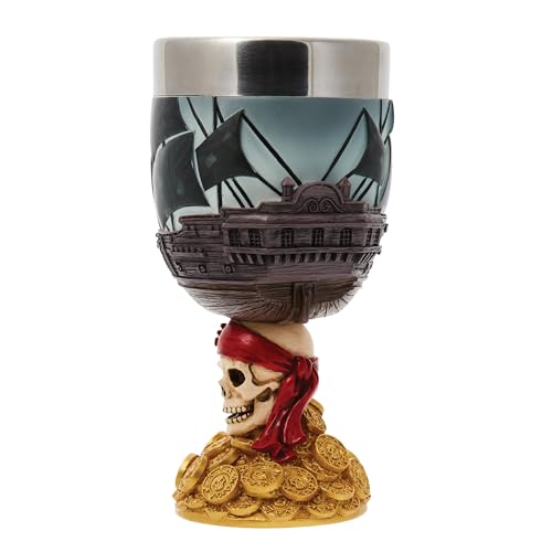 Enesco Disney Showcase Pirates of The Caribbean The Black Pearl Decorative Chalice Goblet, 7.09 Inch, Multicolor
