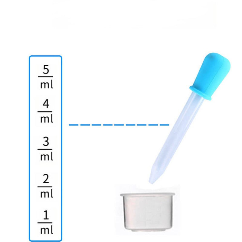 [Australia - AusPower] - 5ml Liquid Droppers Clear Medicine Silicone and Plastic Pipettes Eye Dropper with Bulb Tip for Kids Candy Molds (8 Pack) 
