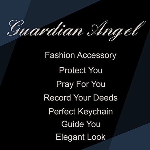 HOX Guardian Angel Silver Finish Angel Floating Keychain for Friendship | Rhinestone in Angels Head | Gift with Inspirational Message for Birthday and Any Occasion