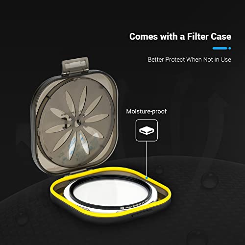 JJC 62mm Black Diffusion 1/4 Filter, Mist Cinematic Filter for Camera Lens