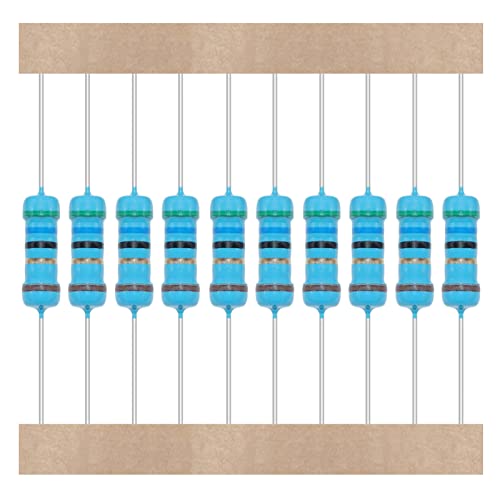 AUKENIEN 1/2 W Resistor Assortment 40 Values, 400 Pieces, Metal Layer Resistors, 1 to 1M Ohm Resistors, Electronic Resistor Kit, RoHS Compliant with ± 1% Tolerance 1/2W ±1%